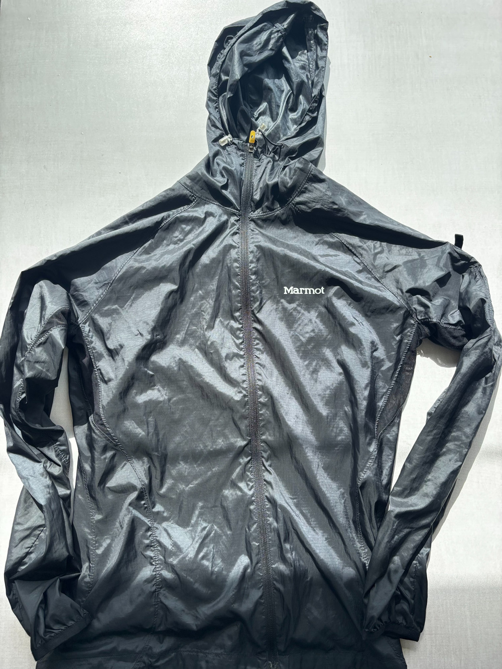 Marmot Hooded Windbreaker Jacket Black Packable Size S/P